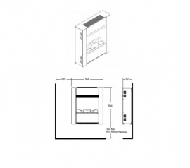 Engine S hanghaard OptiMyst versie 2.0 exclusief de lijst.Faber Dimplex  24